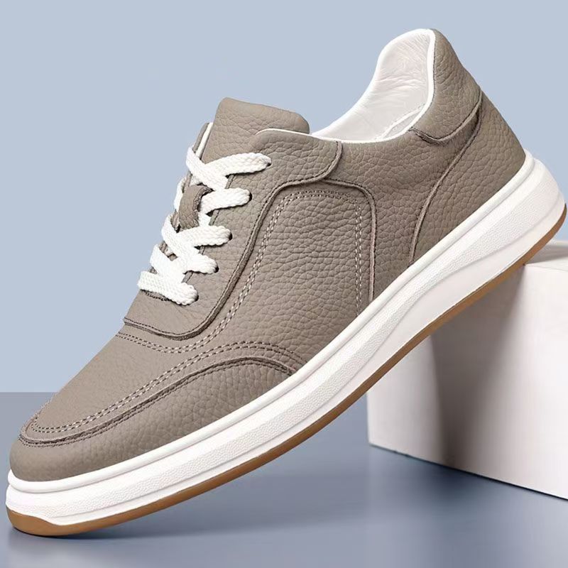 Mens Soft Leather Versatile Casual Loafers teemdrop