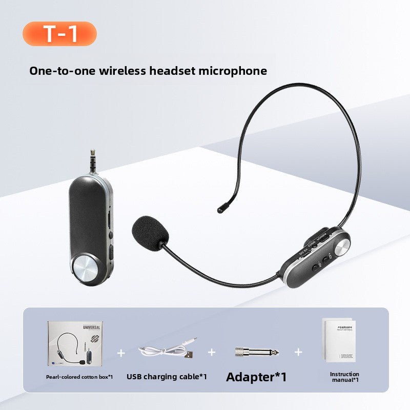 Wireless Headset Microphone Amplifier for Teaching and Tour Guiding One-to-Two Rechargeable System