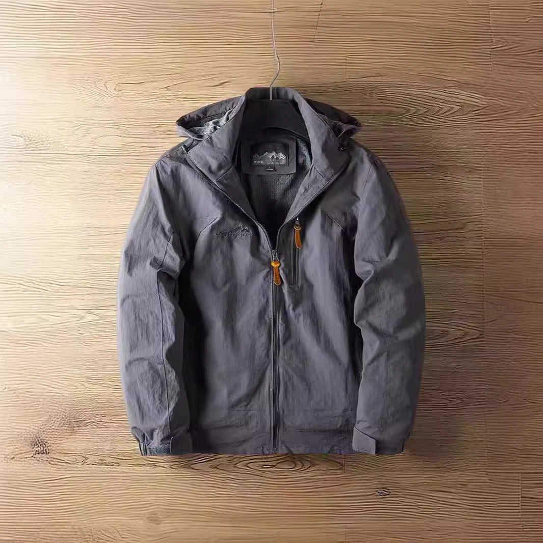 Men's Lightweight Nylon Hooded Windbreaker Sports Jacket teemdrop