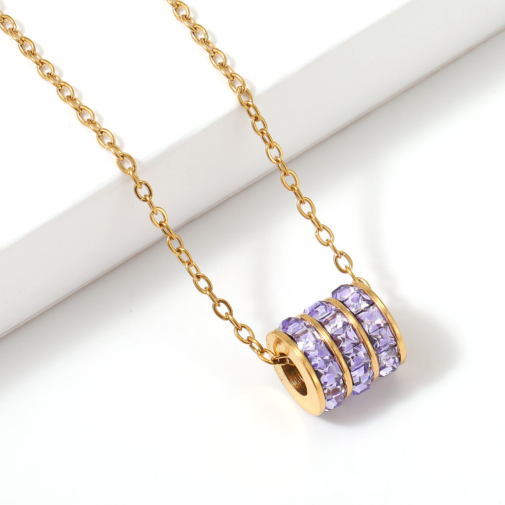 Birthstone Stainless Steel Adjustable Necklace