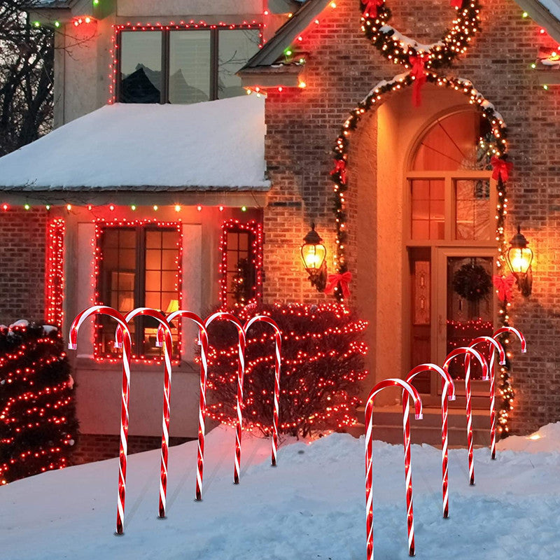 Solar Candy Cane Christmas Lights for Garden Decoration
