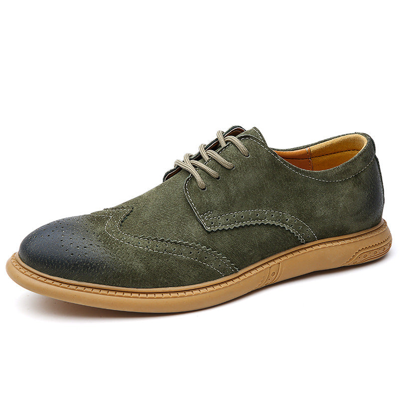 Men's Brogue Leather Casual Breathable Loafers Driving Shoes teemdrop