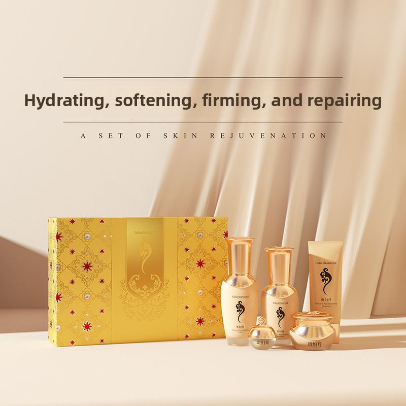 Five-piece set of hydrating and moisturizing skin care products