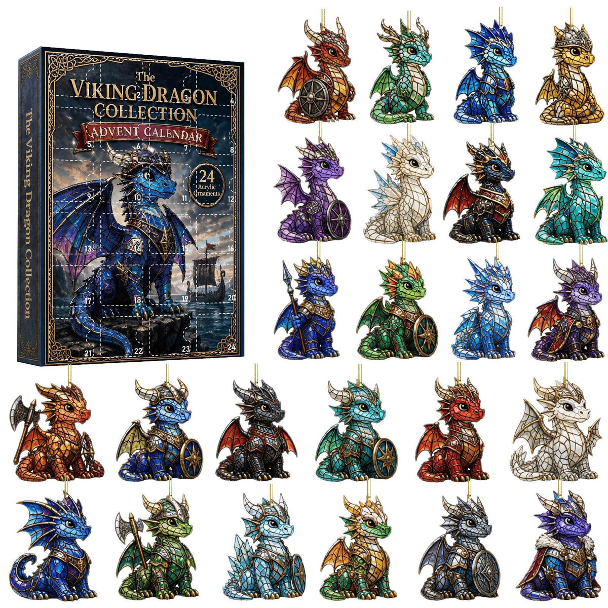 24-Day Dragon Ornament Christmas Countdown Blind Box