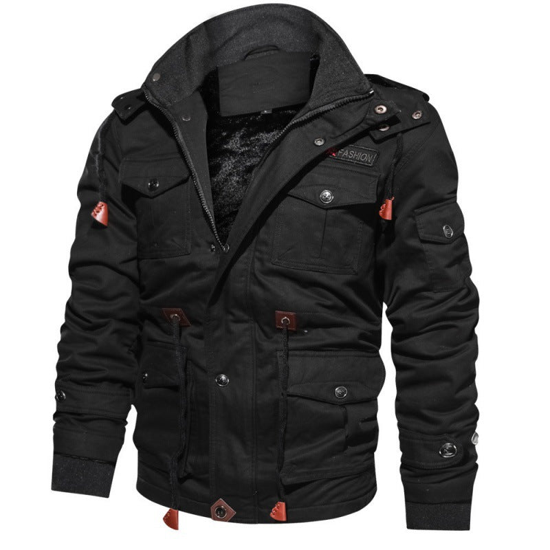Mens Fleece Lined Hooded Jacket