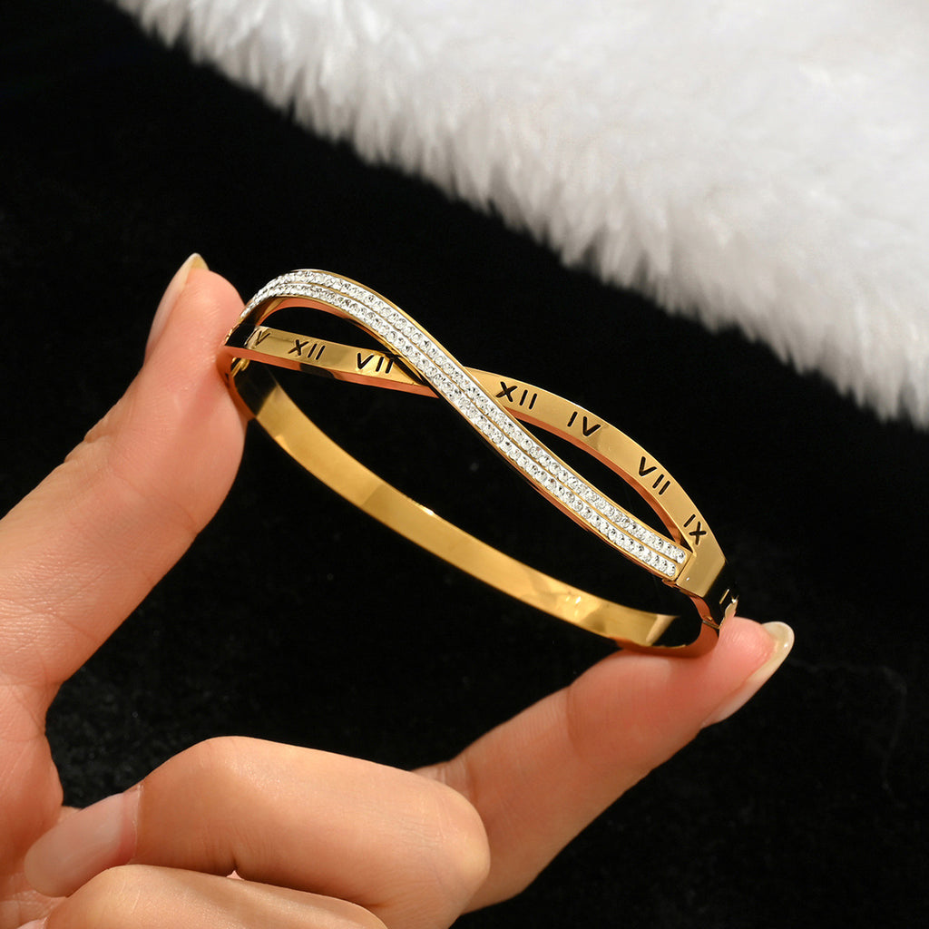 Gold-colored stainless steel bracelet teemdrop