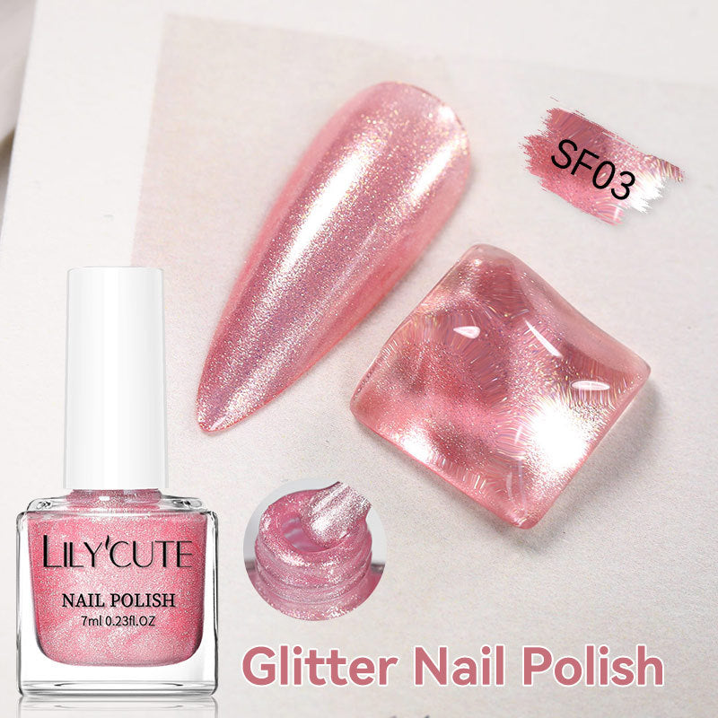 Quick-Dry Metallic High-Color Nail Polish Set 7ml Low Odor Nail Art Lacquer teemdrop