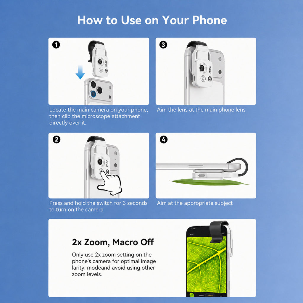 Mobile Phone Microscope with LED Light