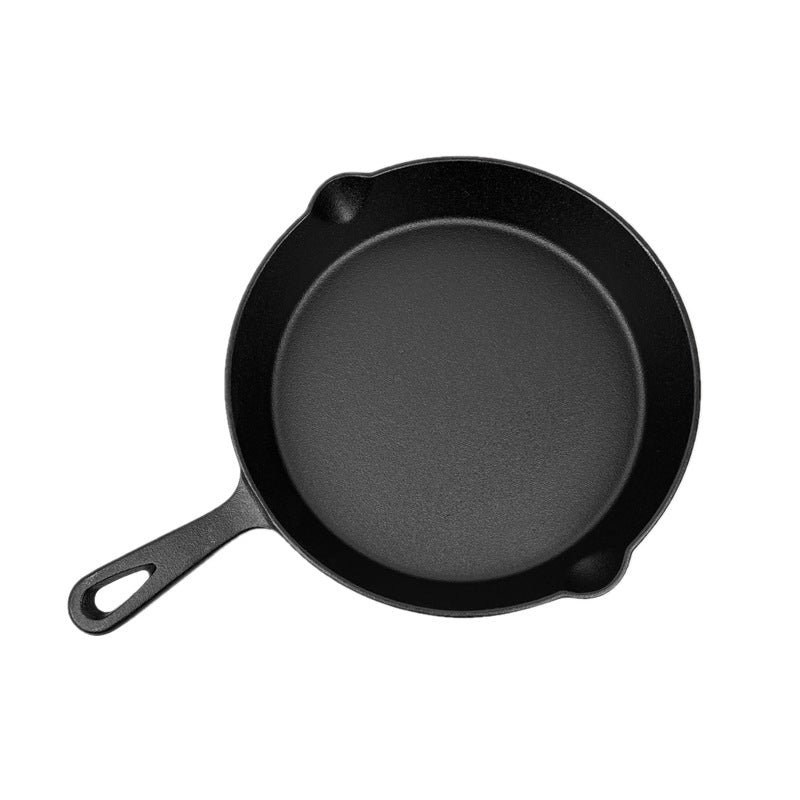 Traditional Cast Iron Flat Bottom Frying Pan teemdrop