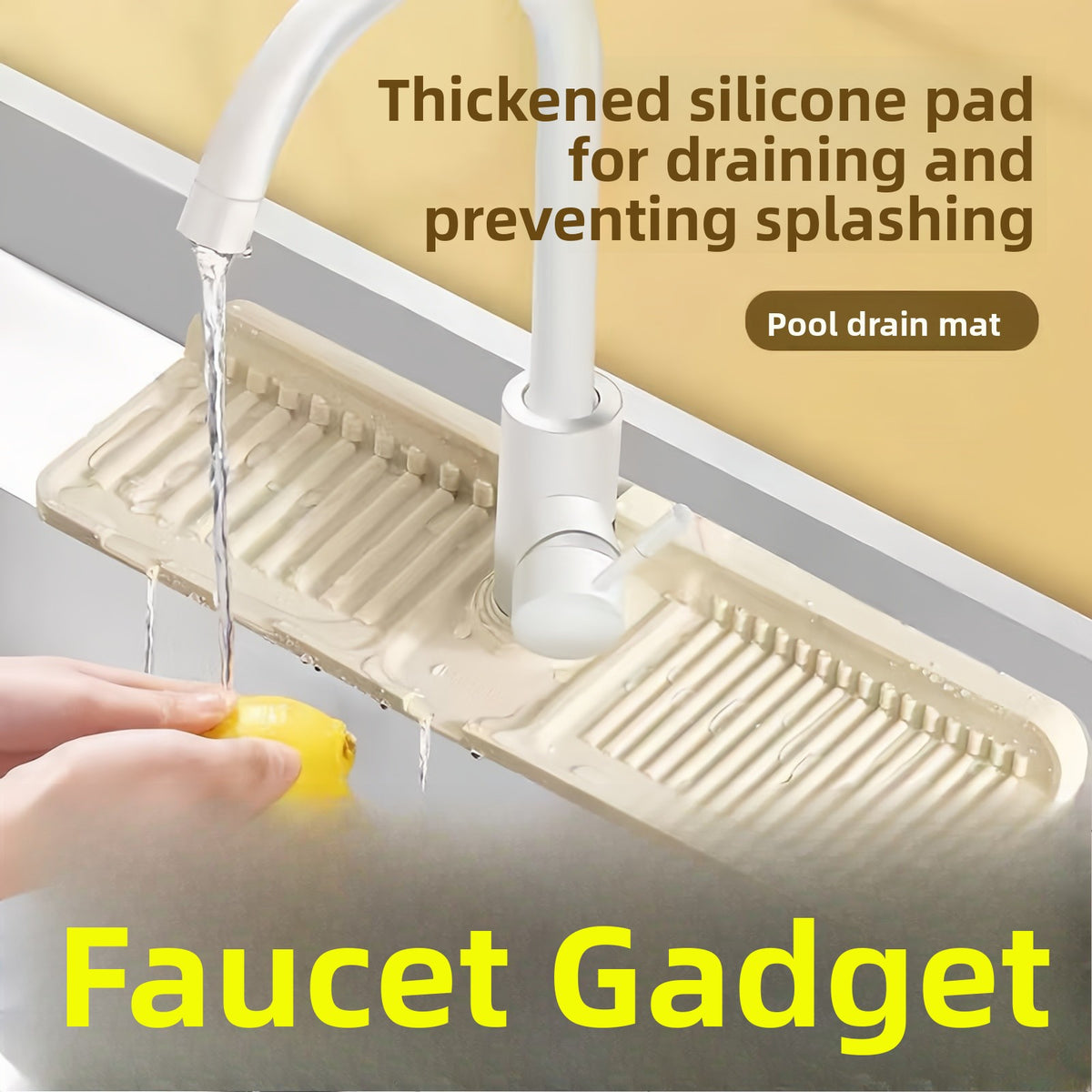 Foldable Silicone Faucet Drainage Mat Splash Guard for Kitchen Sink Countertop teemdrop