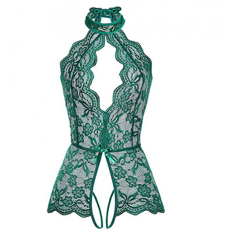 Women Sexy See Through Lace Spandex Bodysuit Cute Lingerie Jumpsuit teemdrop
