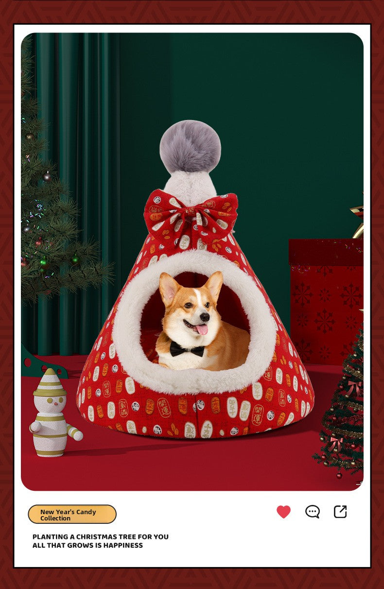 Weihnachtsnest Weihnachtsbaumform Haustiernest