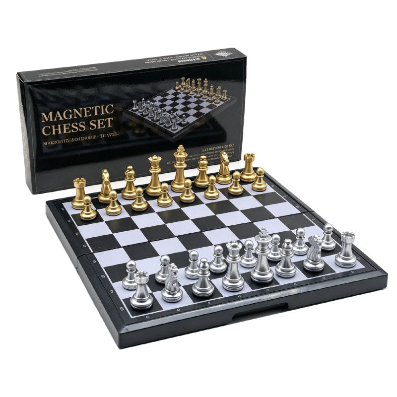 gold and silver magnetic chess set teemdrop