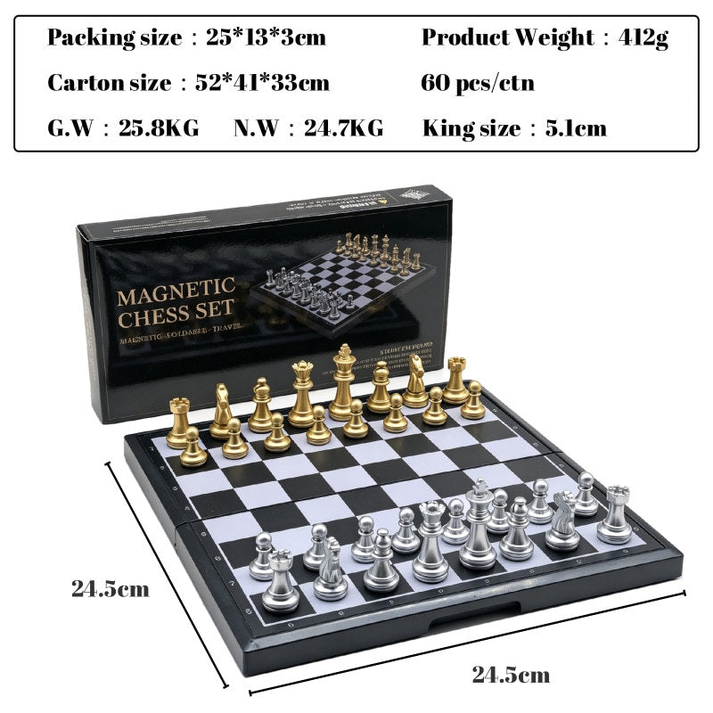 gold and silver magnetic chess set teemdrop