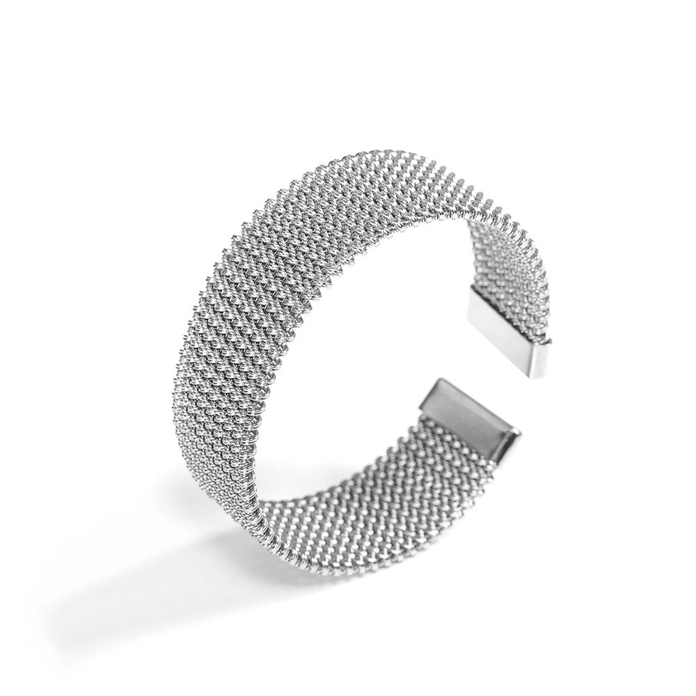 Embossed titanium steel bracelet