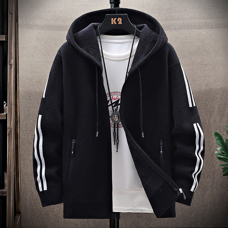 Sweater knit cardigan coat