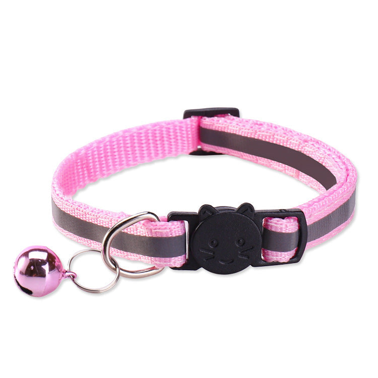 Adjustable Reflective Cat Collar with Safety Release and Bell teemdrop