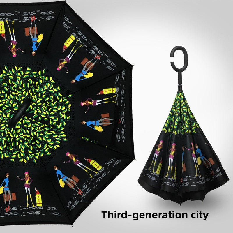 Reverse double-layer umbrella