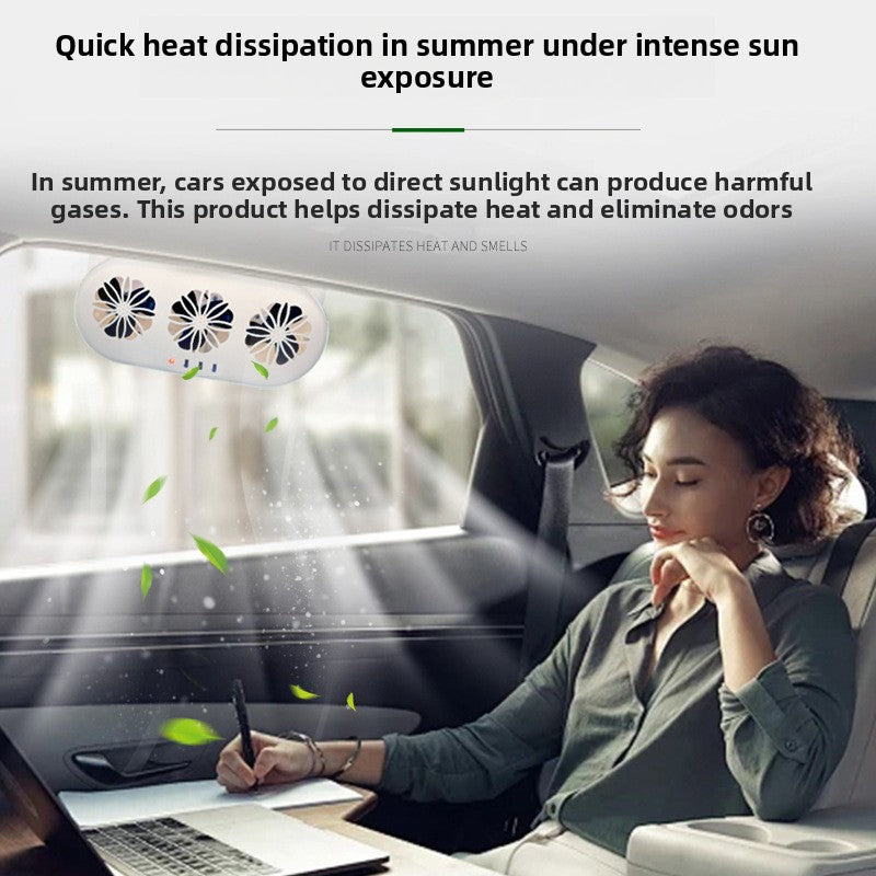 Solar USB Car Exhaust Fan Interior Air Circulator teemdrop