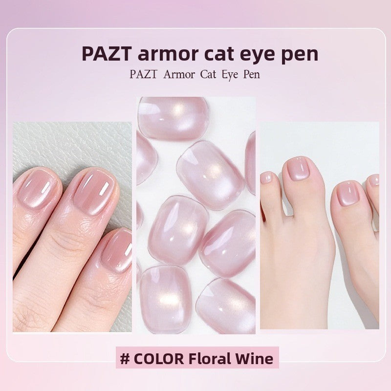 6-in-1 Cat Eye Gel Nail Polish Pen Set, Non-Damaging Base and Top Coat for Nail Art
