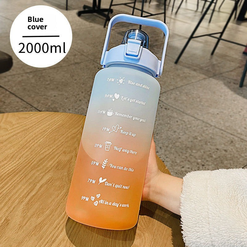 Portable fitness sports drinking straw water bottle teemdrop