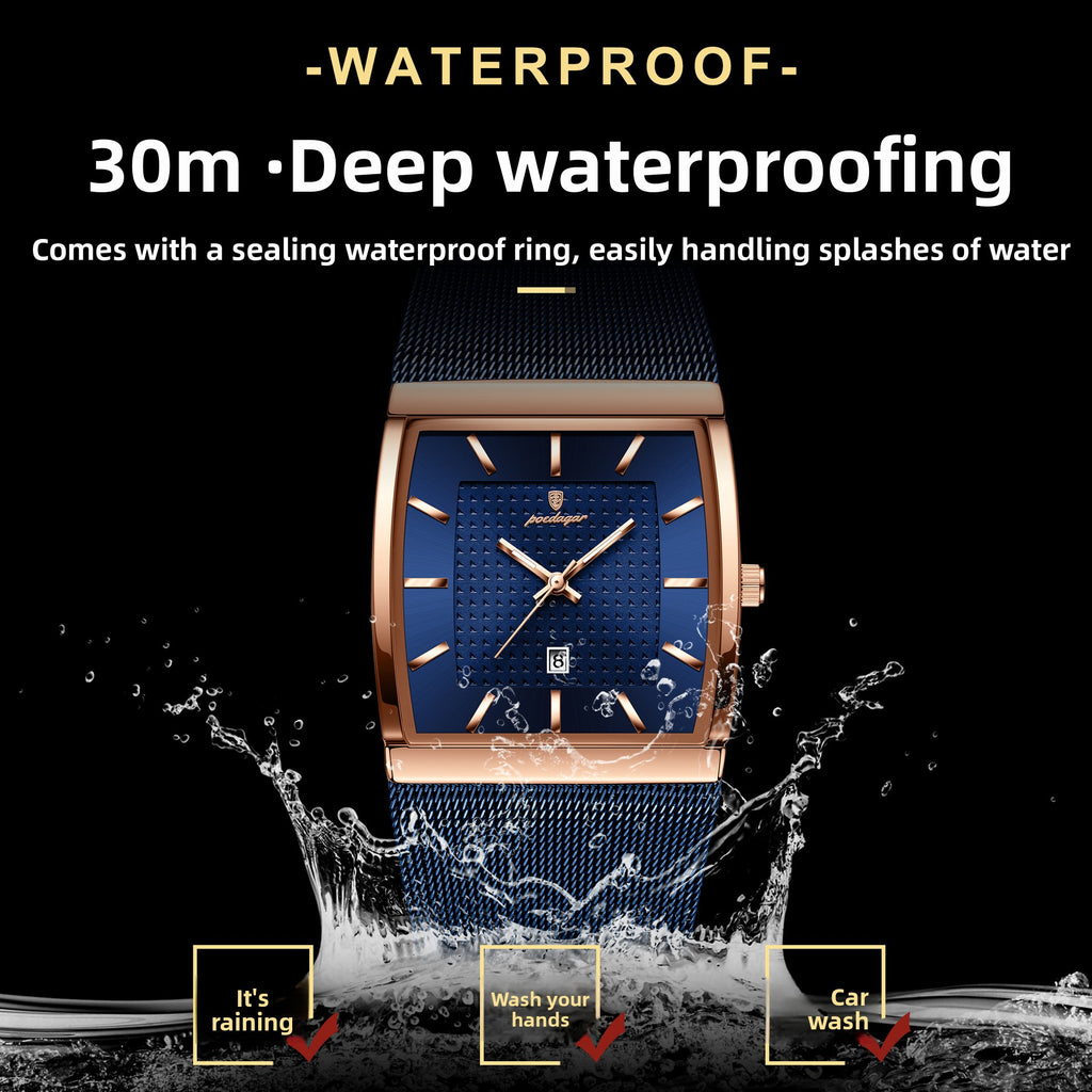 Ultra-Thin Men's Square Quartz Watch teemdrop