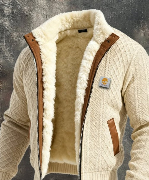 Men's Fleece Lined Hooded Zip Up Jacket Windproof Warm Winter Coat