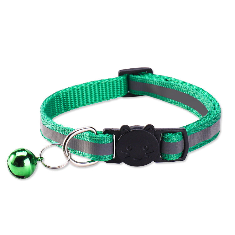 Adjustable Reflective Cat Collar with Safety Release and Bell teemdrop