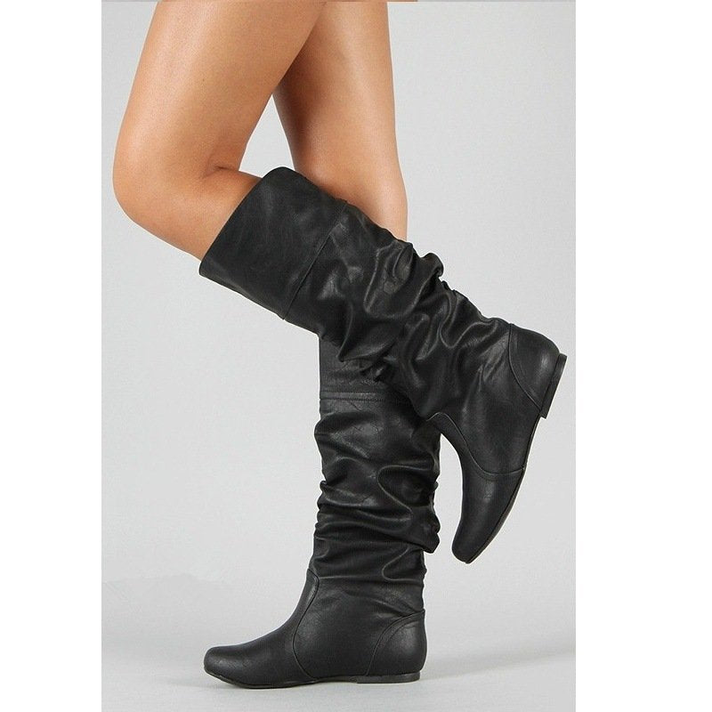 Women Over The Knee Flat Hidden Heel Thermal Boots