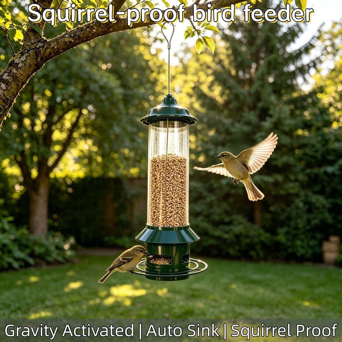 Hanging Anti-Squirrel Automatic Bird Feeder