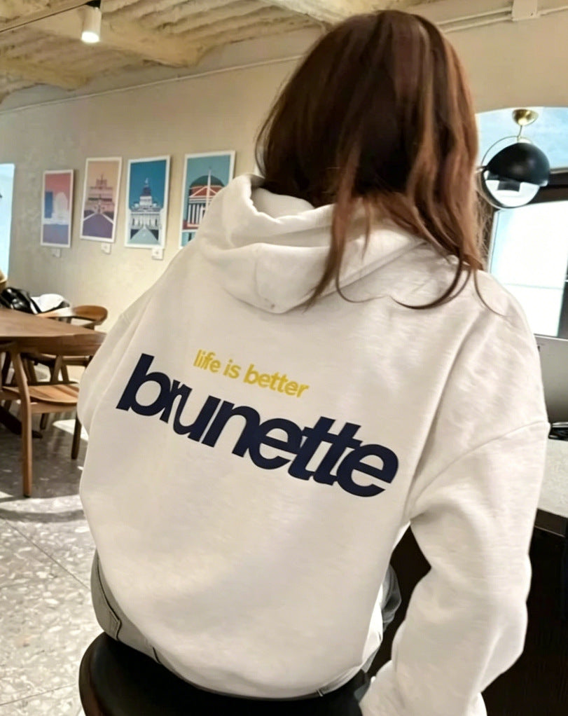 Women's hooded pullover sweater teemdrop
