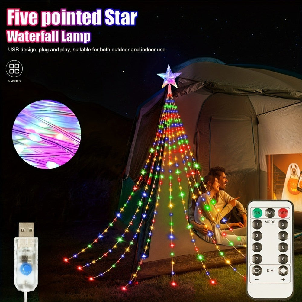 Christmas Star Waterfall String Lights