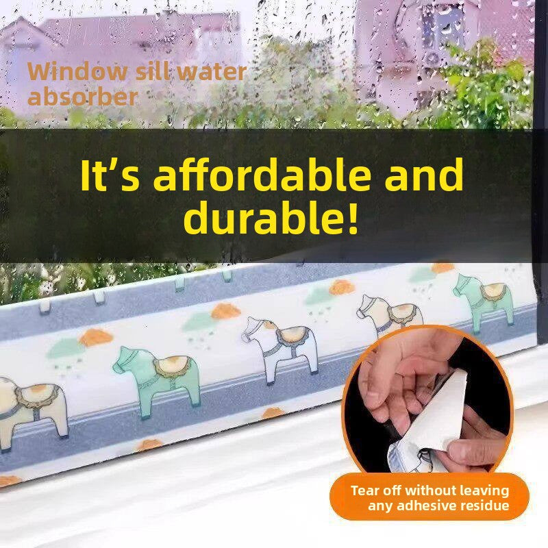 Washable Self-Adhesive Window Water Absorption Strip Anti-Condensation Drip Protector teemdrop