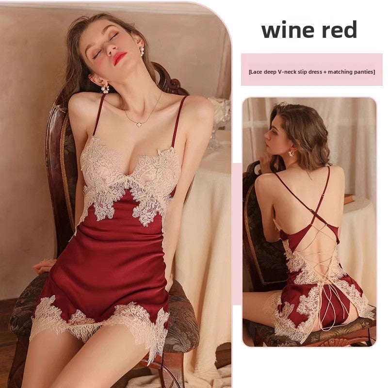 Women's Summer Lace Camisole Nightdress teemdrop