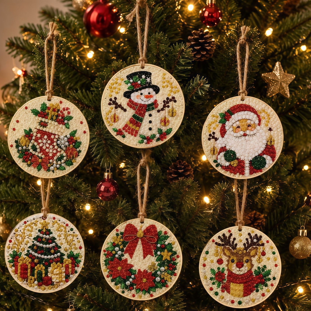 DIY Diamond Pearl Painting Christmas Tree Decorations