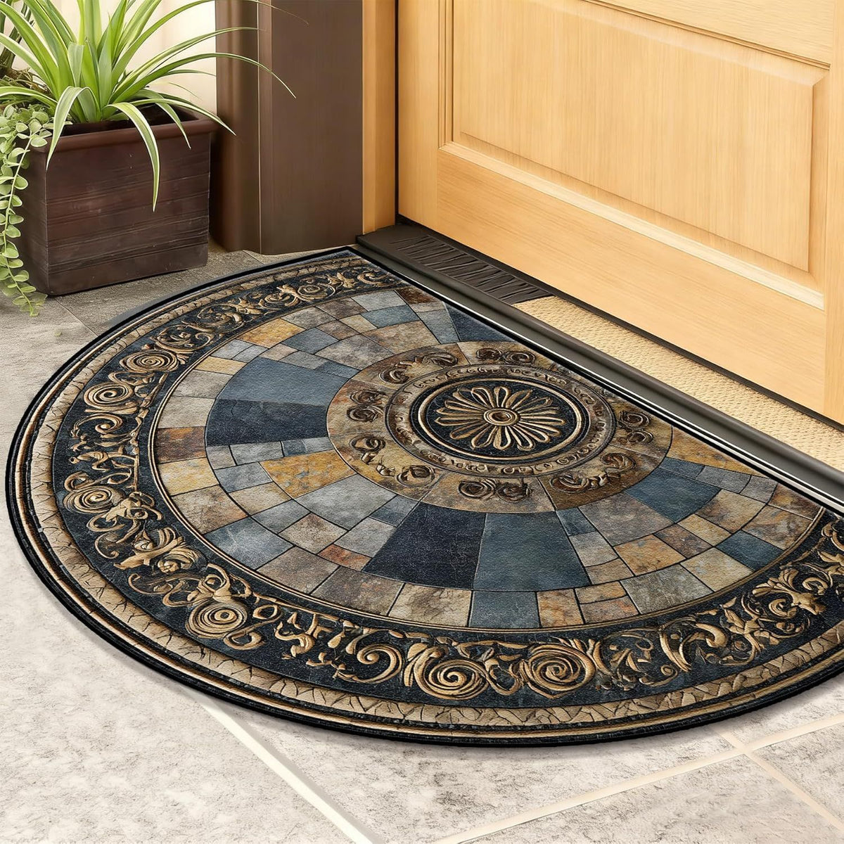 3D Vision Semi-Circular Floor Mat