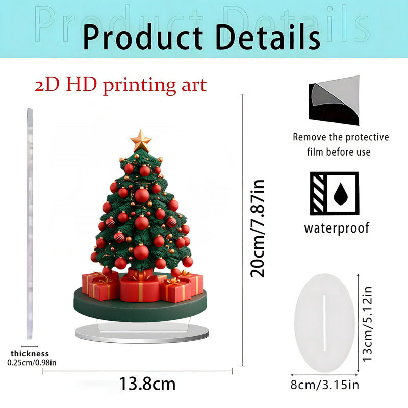 Christmas Carousel 2D Acrylic Stand Holiday Ornament Home Decoration