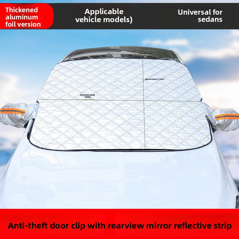 Universal Car Front Windshield Snow Ice Sun Protection Cover Winter Summer Outdoor Protection Shield Anti-Frost Magnetic teemdrop