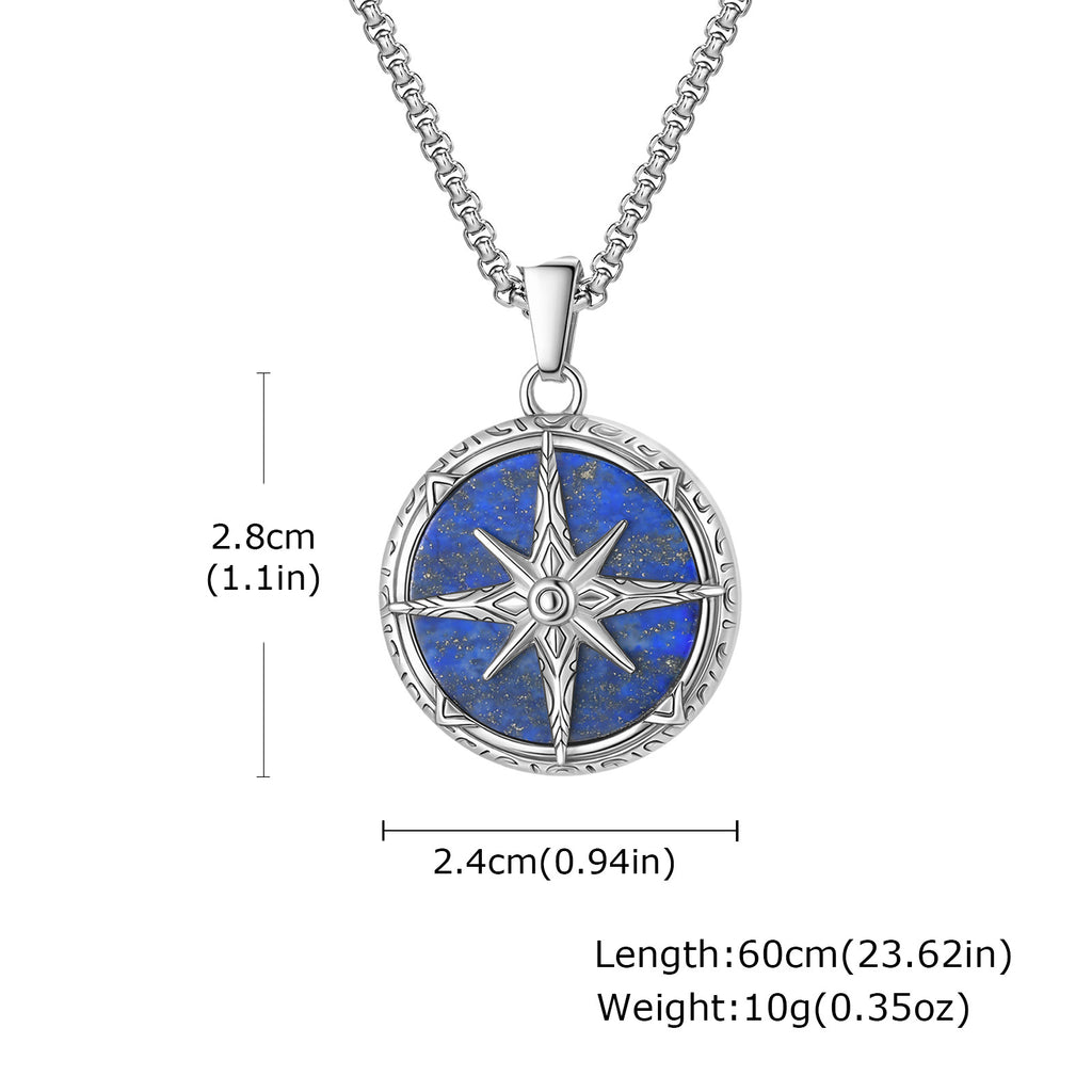 Stainless steel eight-pointed star necklace