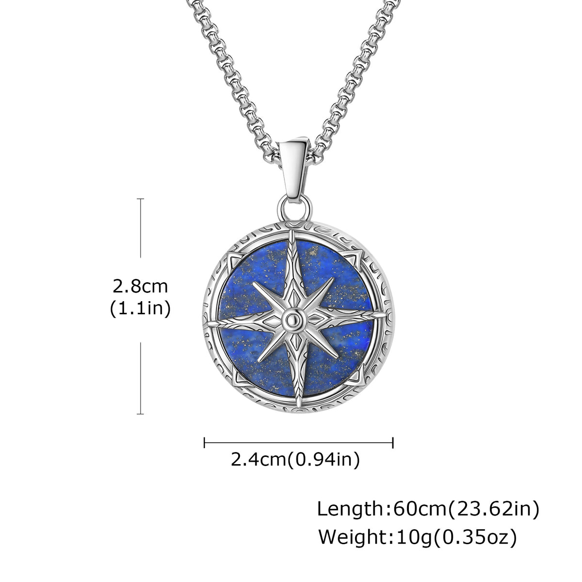 Stainless steel eight-pointed star necklace