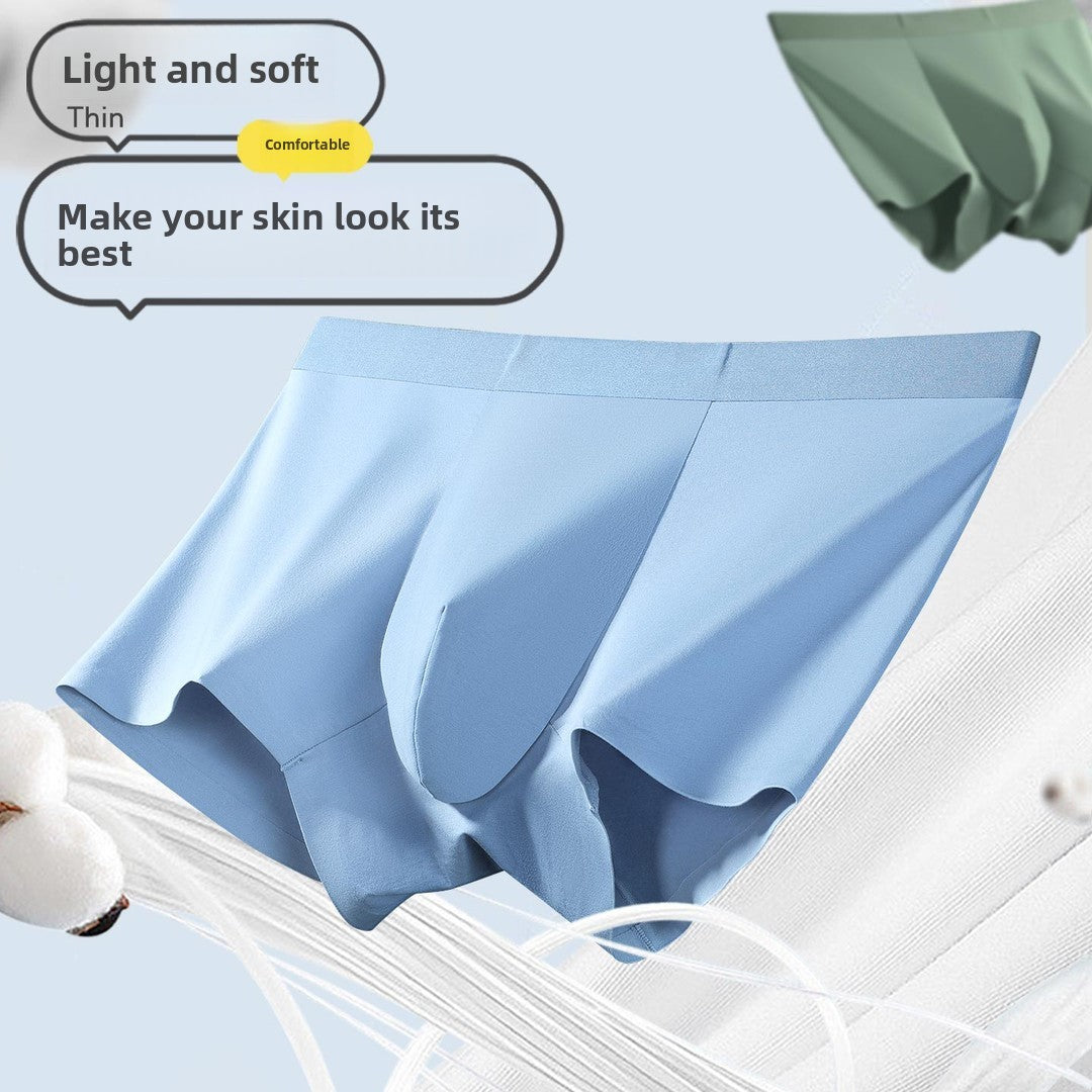 100-Count Cotton Seamless Boxer Briefs Silk Antibacterial Breathable Mens Underwear