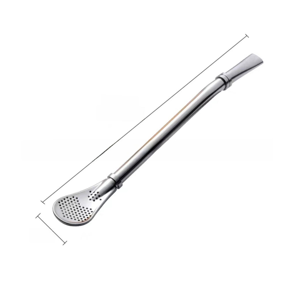 304 Stainless Steel Mesh Filter Straw Spoon with Built-in Strainer for Tea and Juice Mixing teemdrop
