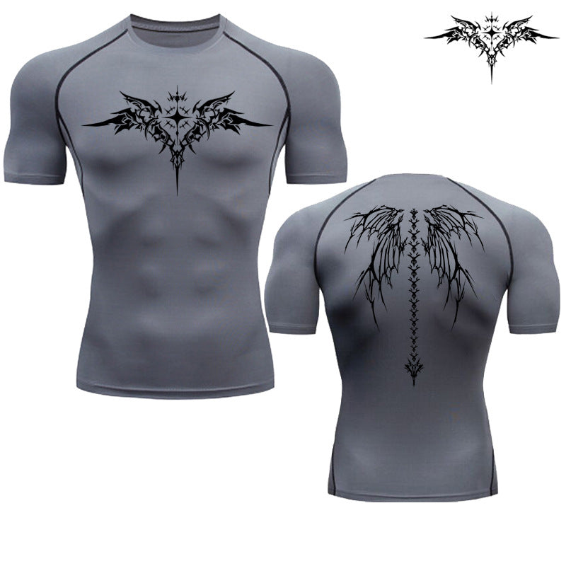 Men's Quick-Dry Compression T-Shirt UV Protection Short Sleeve Athletic Gym Fitness Top teemdrop
