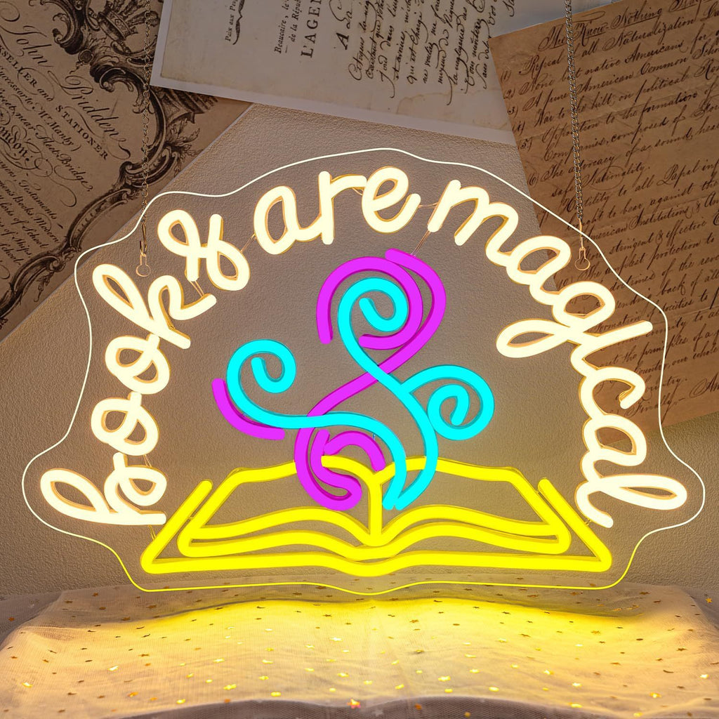 Dimmable LED Reading Neon Sign Wall Decor Light teemdrop