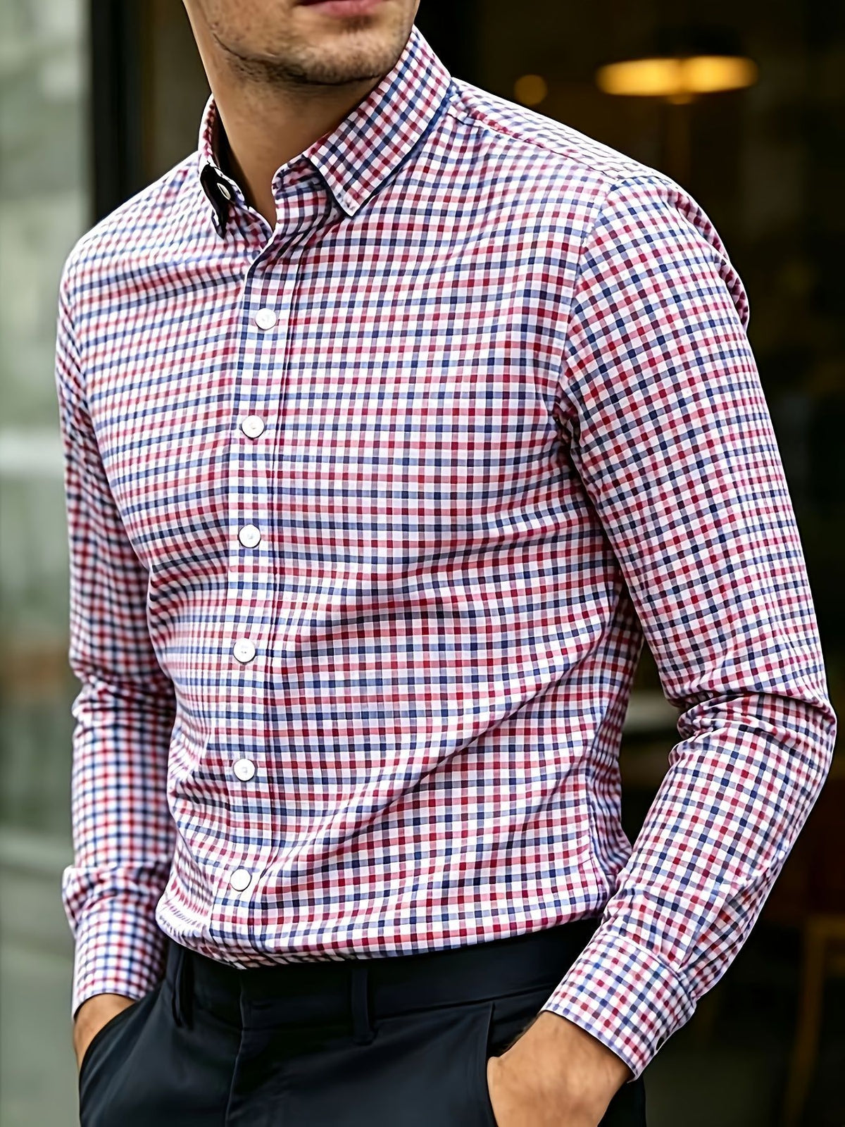 Vintage Paisley Print Men's Long Sleeve Shirt teemdrop
