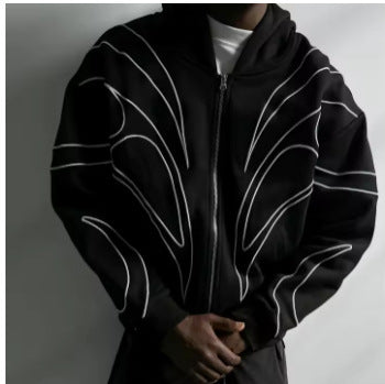 Men's Oversized 3D Printed Zip-Up Hoodie Sweatshirt Streetwear