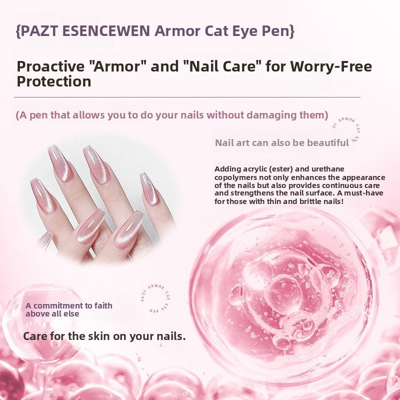 6-in-1 Cat Eye Gel Nail Polish Pen Set, Non-Damaging Base and Top Coat for Nail Art
