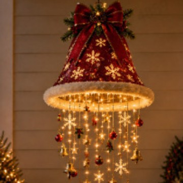 Luminous Christmas Hat Wind Chime Light for Indoor and Outdoor Holiday Decoration teemdrop