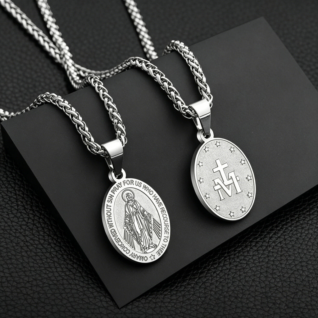 Retro oval double-sided pendant teemdrop