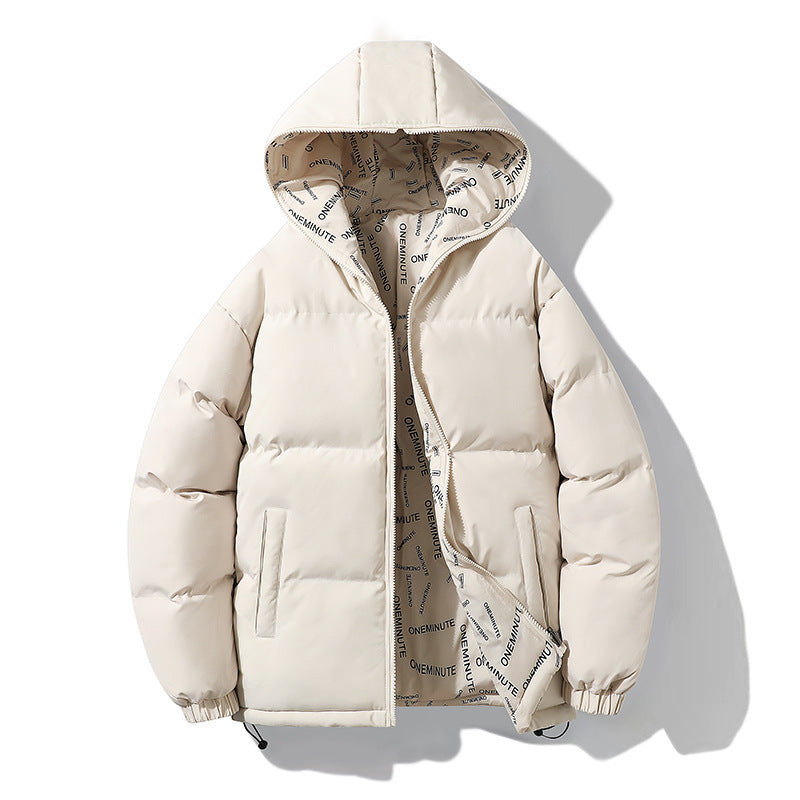 Men Reversible Thickened Winter Cotton Coat Hooded Zipper Jacket teemdrop